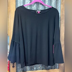 NWT - Vince Camuto - Women’s Size Large - Black blouse - Cute Flare Sleeves